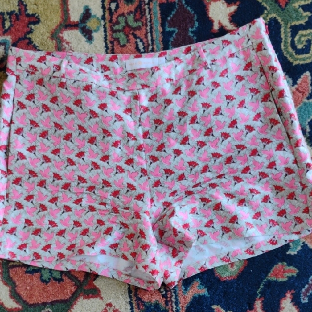 Tory Burch Pink Floral High Waist Shorts